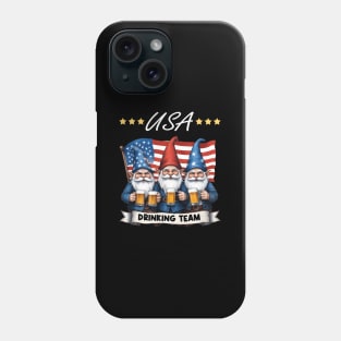 Usa Drinking Team Gnome Beer American Flag 4Th Of July Phone Case