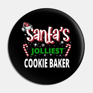 Santa's Jolliest Cookie Baker - Merry Xmas For Funny Christmas Pin