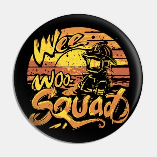 Wee Woo Squad Fire Truck Firefighter Vintage Pin