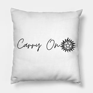 carry on antipossesion tattoo supernatural cute caption Pillow