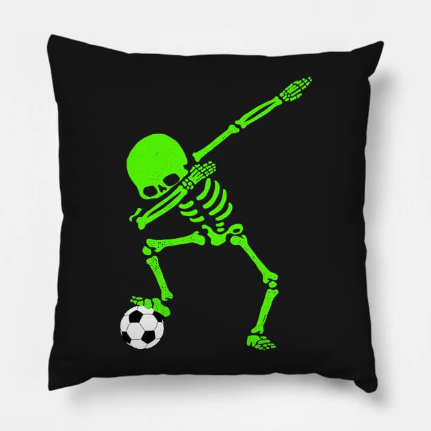 Halloween Dabbing Skeleton Soccer Shirt Dab Pose Soccer Ball Pillow by vo_maria