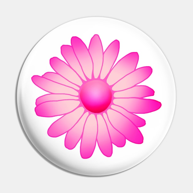 Pink Magenta Ombre Daisy Flower Pin by Art by Deborah Camp