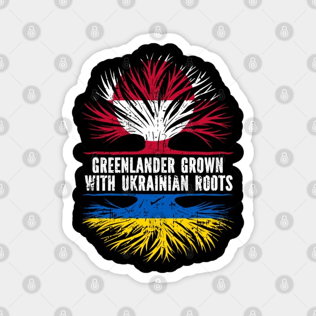 Greenlander Grown with Ukrainian Roots Flag Magnet by silvercoin