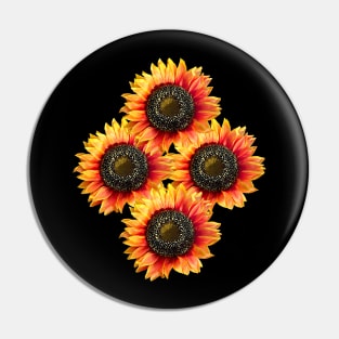 Painted Sunflower Bouquet Pin