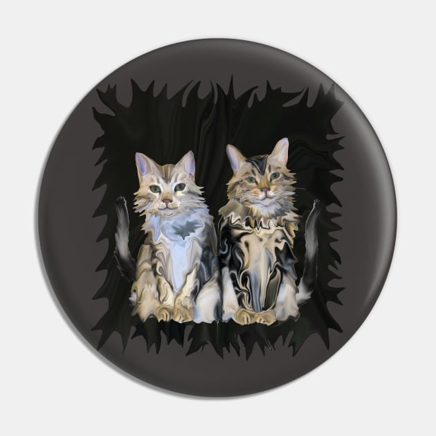 Marble Meows Bengal Cats Pin by distortionart