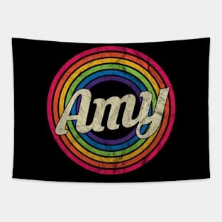 Amy - Retro Rainbow Faded-Style Tapestry