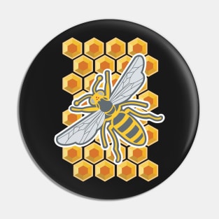 Honeycomb bee Pin