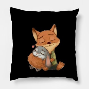 Fox & Rabbit love Pillow