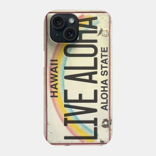 Live Aloha Vintage Hawaii License Plate Phone Case