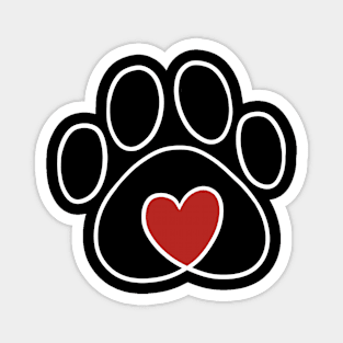 Pet Love White Outline Magnet