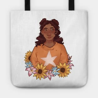 yaz: lotus, edelweiss, sunflowers Tote