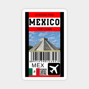 Mexico first class boarding pass Magnet