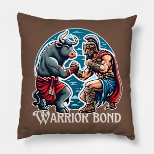 Ox and warrior fighting Pillow