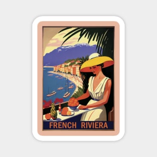 French Riviera Vintage Travel Poster Magnet