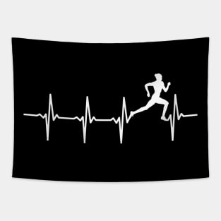 Running Heartbeat Gift For Runners & Joggers Tapestry