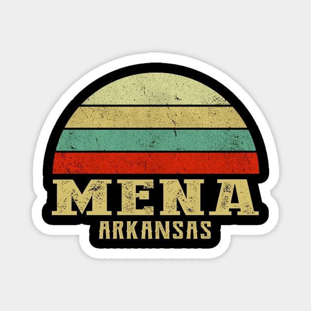 Mena Arkansas Vintage Retro Sunset Magnet by Curry G