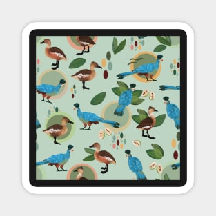 Great blue turacos and fulvous whistling ducks light blue Magnet