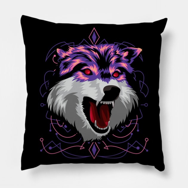 wolf stars Pillow by SHINIGAMII