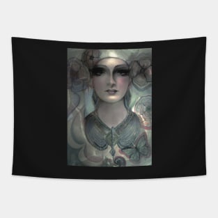 fashion exotic woman metallic designer print drawing Tapestry