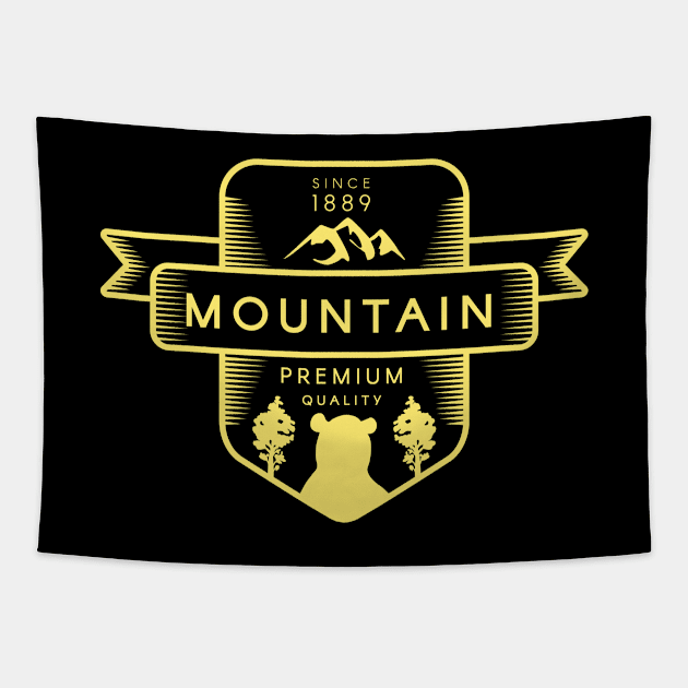 Badge Mountai Premium Tapestry by Rizaldiuk