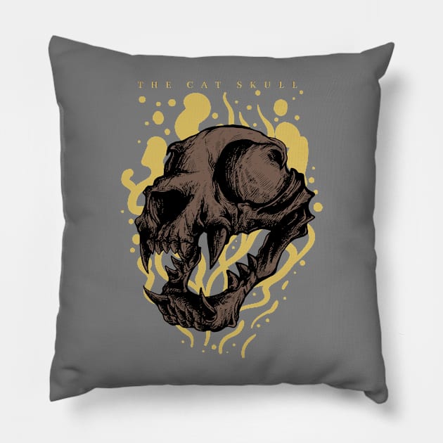 Soul of skull cat Pillow by xxxbomb