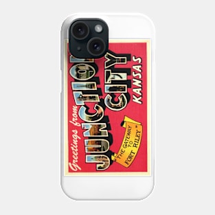 Greetings from Junction City, Kansas - Vintage Large Letter Postcard Phone Case