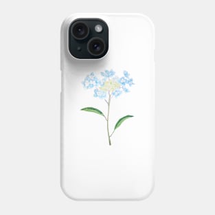 blue hydrangea watercolor Phone Case