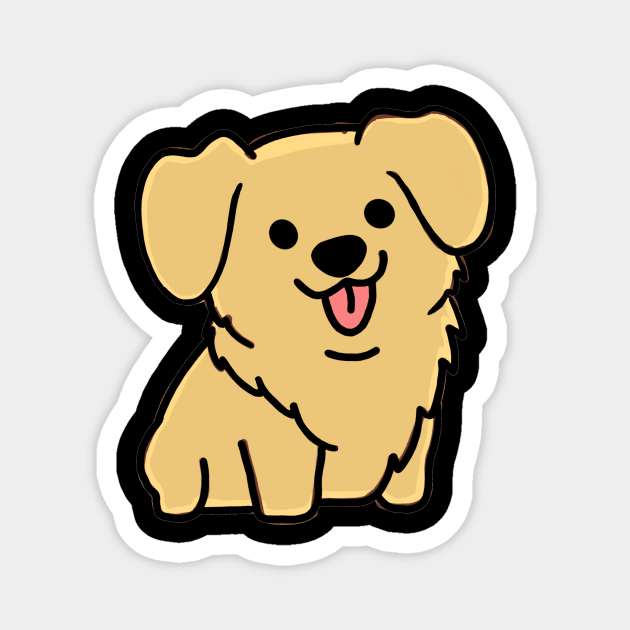 Cute Golden Retriever Magnet by MillerDesigns