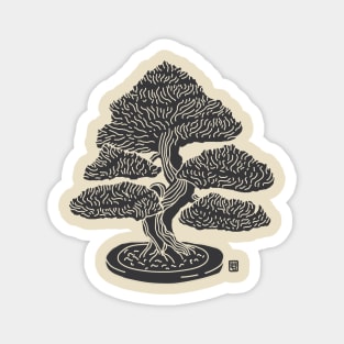 Woodblock Bonsai Tree Magnet