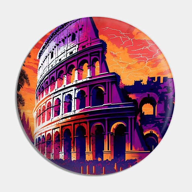 Spectacle of Rome's Colosseum Pin by GozuDesigns