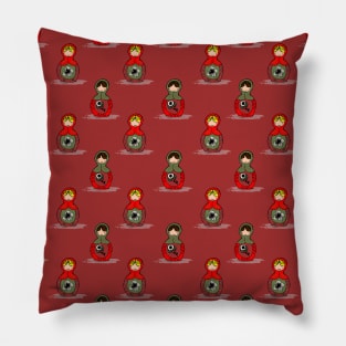 Matryoshka Red Pillow