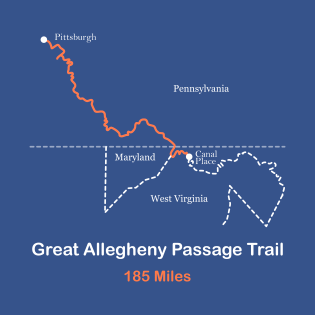 Great Allegheny Passage Trail Route Map by numpdog