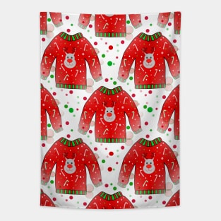 Ugly Christmas Sweater Pattern Tapestry