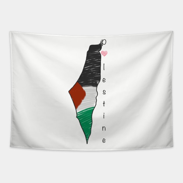 Palestine Map Tapestry by LilbrownieA