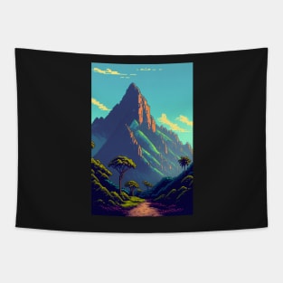 Hawaiian Landscape Pixel Art Island Mountains Tapestry