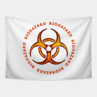 Red Biohazard Sign Tapestry