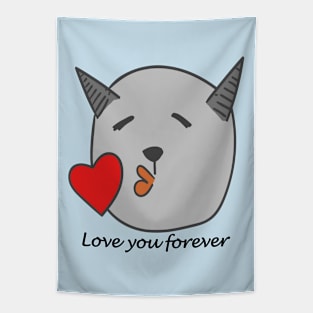 Cartoon Cat Love Tapestry