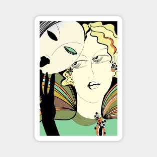 art deco glamour mask Magnet