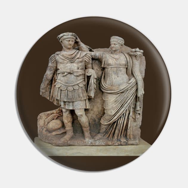 Nero and His Mother, Agrippina Roman Statue Pin by taiche