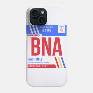Nashville (BNA) Airport Code Baggage Tag Phone Case