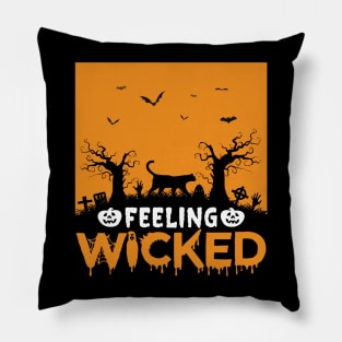 Creepy Halloween Cat Pillow