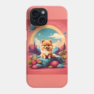 Pomeranian in a Fantasy Landscape Phone Case