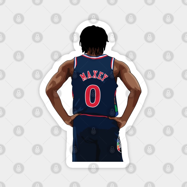 Tyrese Maxey Vector Back City Above Waist Qiangy Magnet by qiangdade