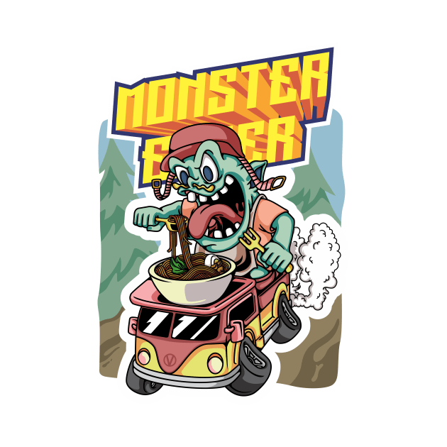 Monster eater cartoon by irfanworkstudio