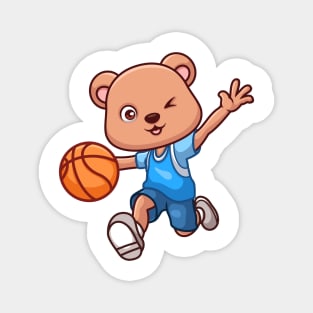 Basketball Bear Cute Cartoon Magnet