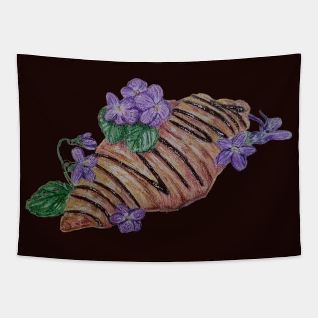 Violet Croissant Tapestry by Animal Surrealism