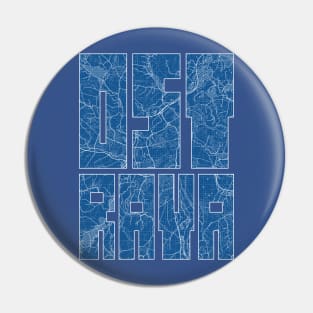 Ostrava, Czech Republic City Map Typography - Blueprint Pin