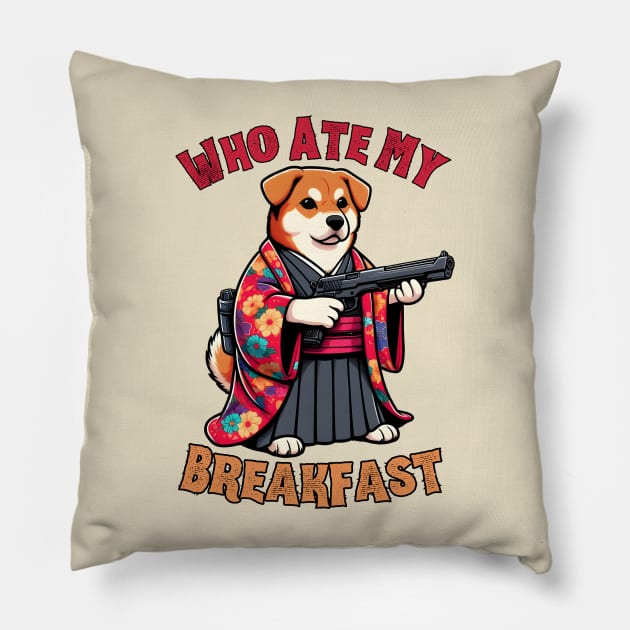 Shooting Shiba Inu Pillow by Japanese Fever