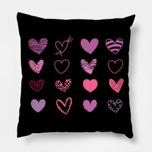 Colorful Hearts Pillow