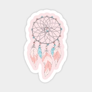 Dreamcatcher boho style. Hand drawing. Magnet